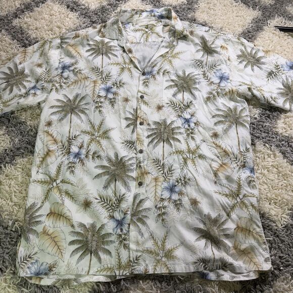 Campia Moda Hawaiian Shirt Men's Size XL Retro Aloha Palm Trees 100% Rayon - Picture 1 of 5